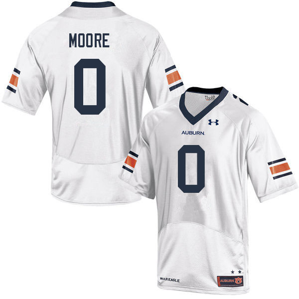 Auburn Tigers Men's Koy Moore #0 White Under Armour Stitched College 2022 NCAA Authentic Football Jersey OMR5674PX